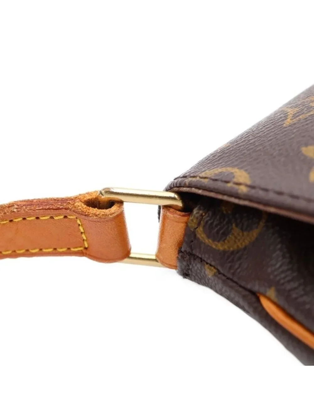 Louis Vuitton Monogram Musette Tango Leather Shoulder Bag Brown